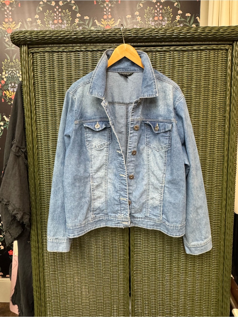 Baccini Classic Blue Denim Jean Jacket Plus Size 18/20W Light Medium Wash